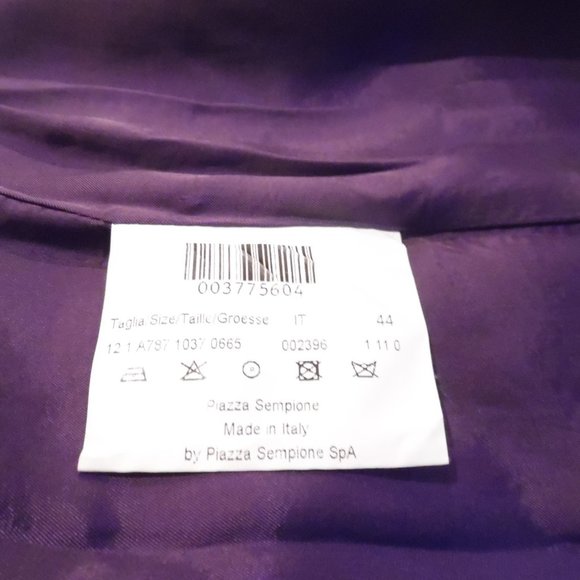 Piazza Sempione Purple Silk Pencil Sheath Work Career V-neck Dress 8 Medium - Picture 8 of 8